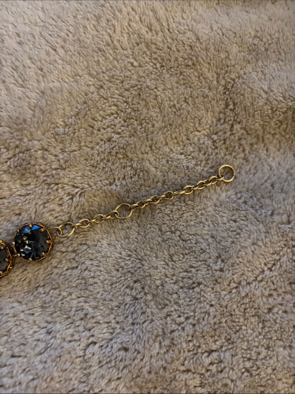 J. Crew Gold-Tone Necklace with Dark Gray Crystal Stones - Picture 4 of 5